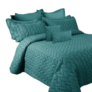 Ramesses 9 Pieces Ultrasonic Comforter Set Queen Teal