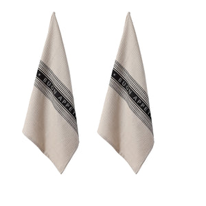 Ladelle Set Of 2 Professional Series Iii Jumbo Cotton Kitchen Towels 57 X 84 Cm Taupe