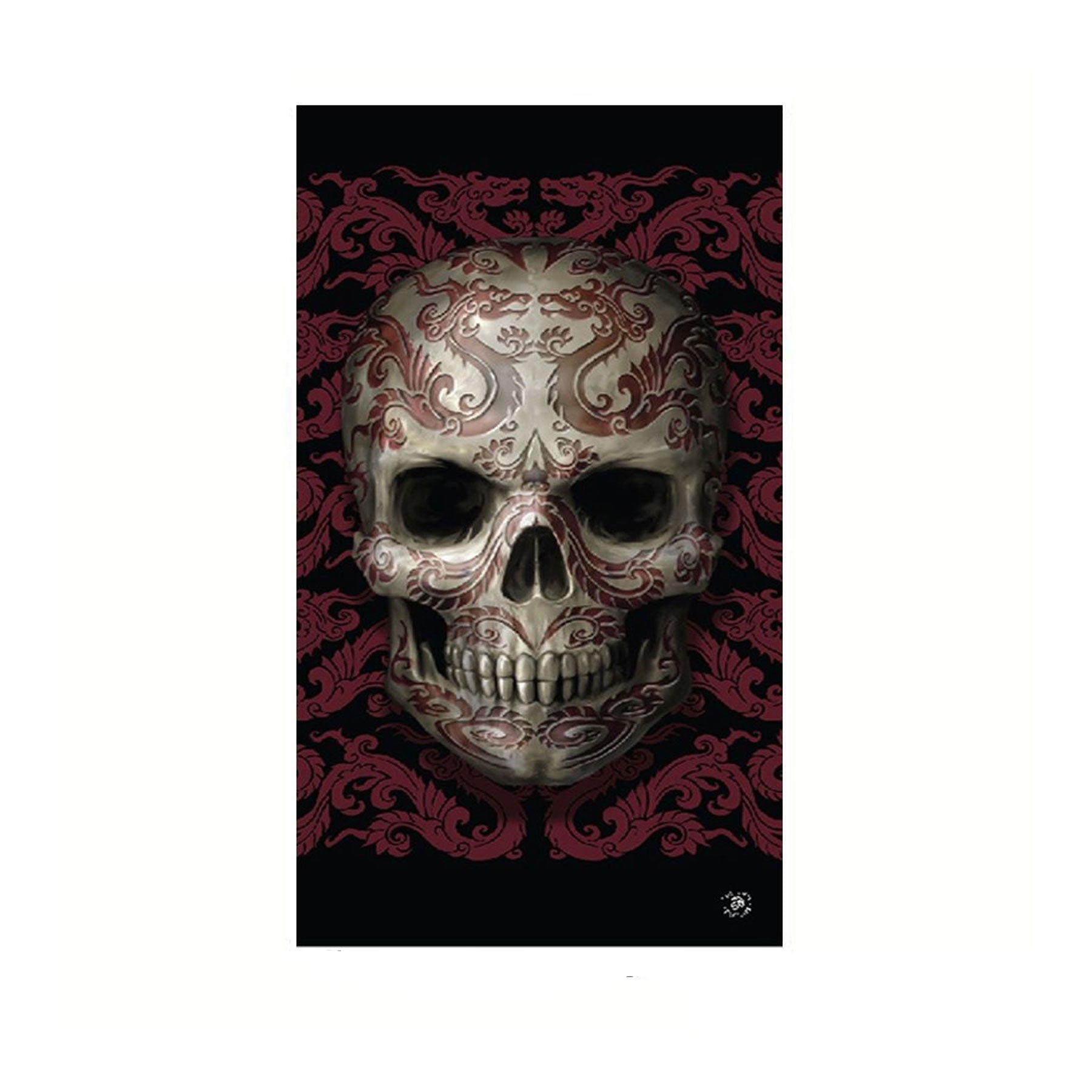 Anne Stokes Oriental Skull Beach Towel 75 X 150 Cm