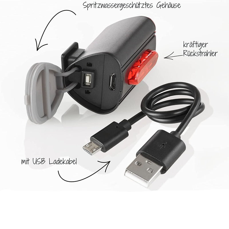 Fischerbicycle Rear Light With 360 Floor For More Visibility And Protection, Rechargeable Battery