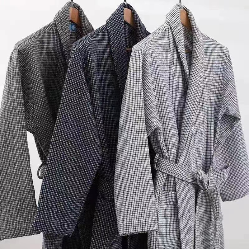 Luxury Bathrobe - Elegant Classic Style Checks Range Color