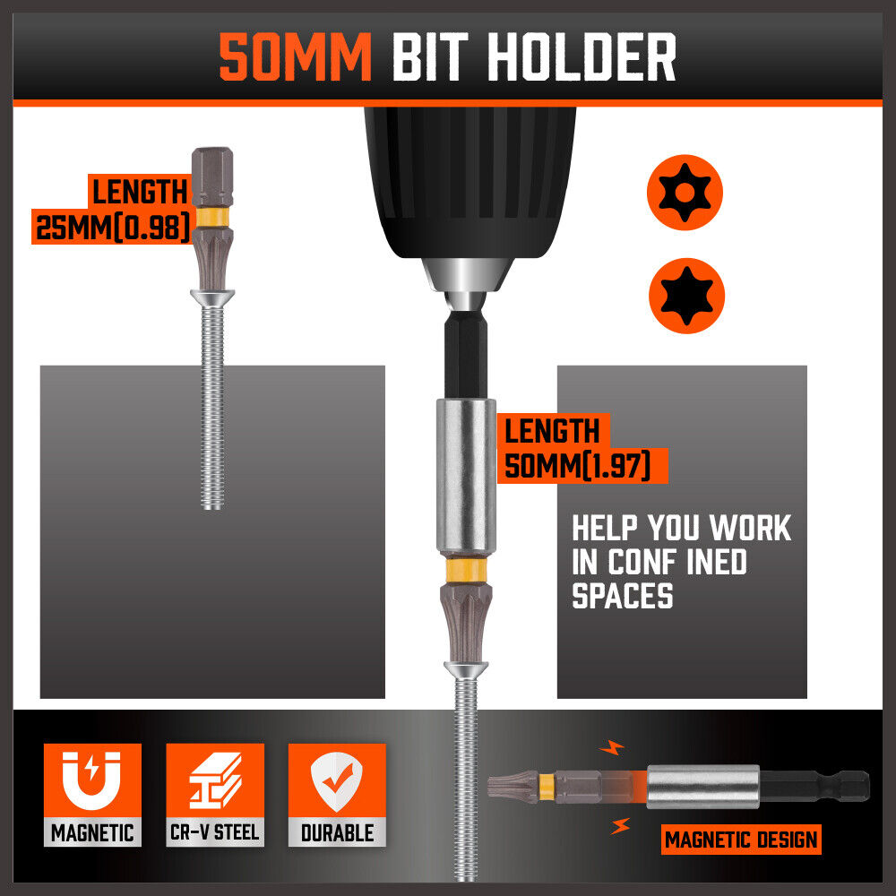 32Piece 1/4" Mini Double Head Screwdriver Bit And Ratchet Set Crv Steel Durable