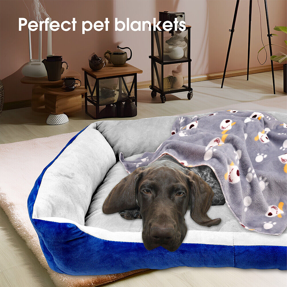 Vaka Navy Dog Bed Pet Cat Calming Floor Mat Sleeping Cave Washable Extra Large 29703