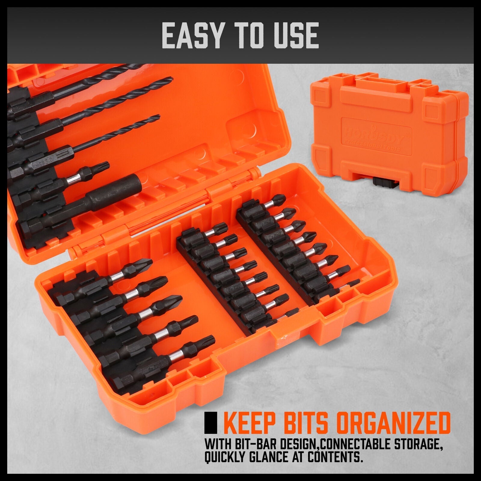 26Pc Impact Screwdriver Bit Set Magnetic Drill Holder Quick Release Drilling