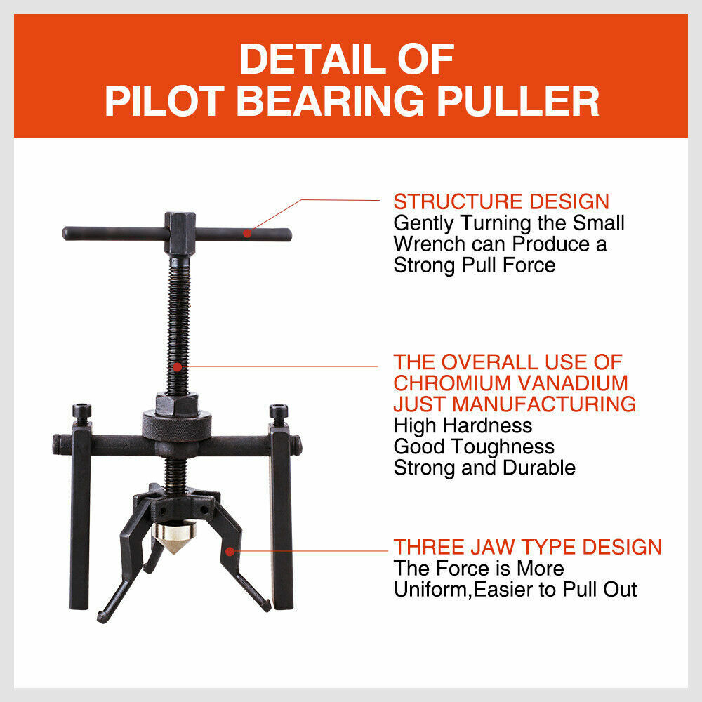 Pilot Bearing Puller 3 Jaws Bushing Gear Extractor Motorcycle Remover Heavy Duty