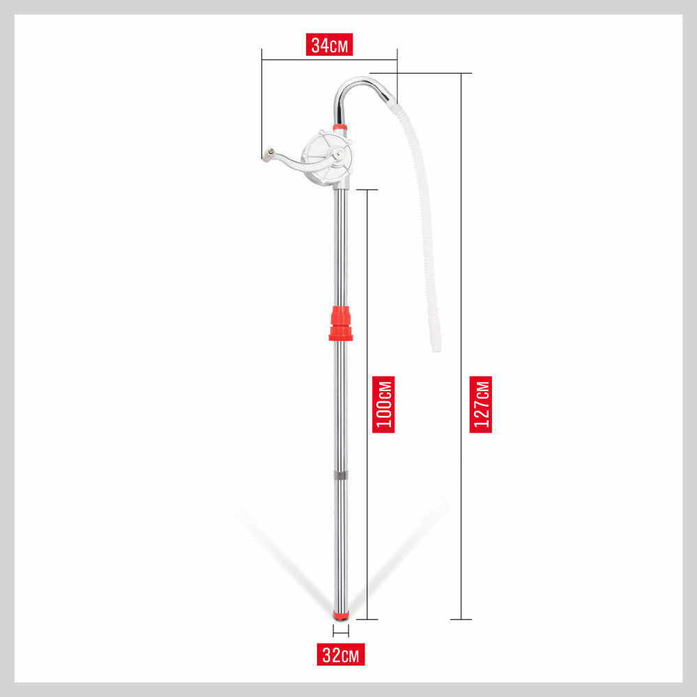 Aluminium Rotary Drum Pump Diesel Fuel Kero Oil Petrol 44 Gallon Hand