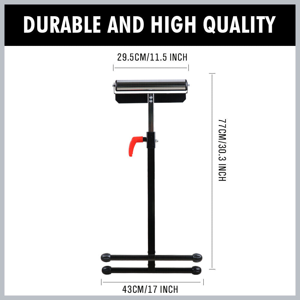 Foldable Roller Support Stand Adjustable Bench Holder 67-110Cm Heavy Duty Steel