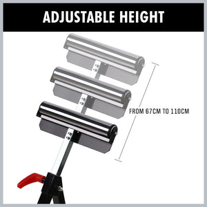 Foldable Roller Support Stand Adjustable Bench Holder 67-110Cm Heavy Duty Steel