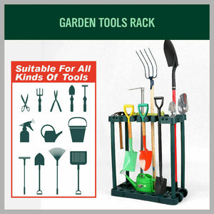 Rolling Garden Tools Storage Rack Long Short Handles Organizer Holders Fits 40