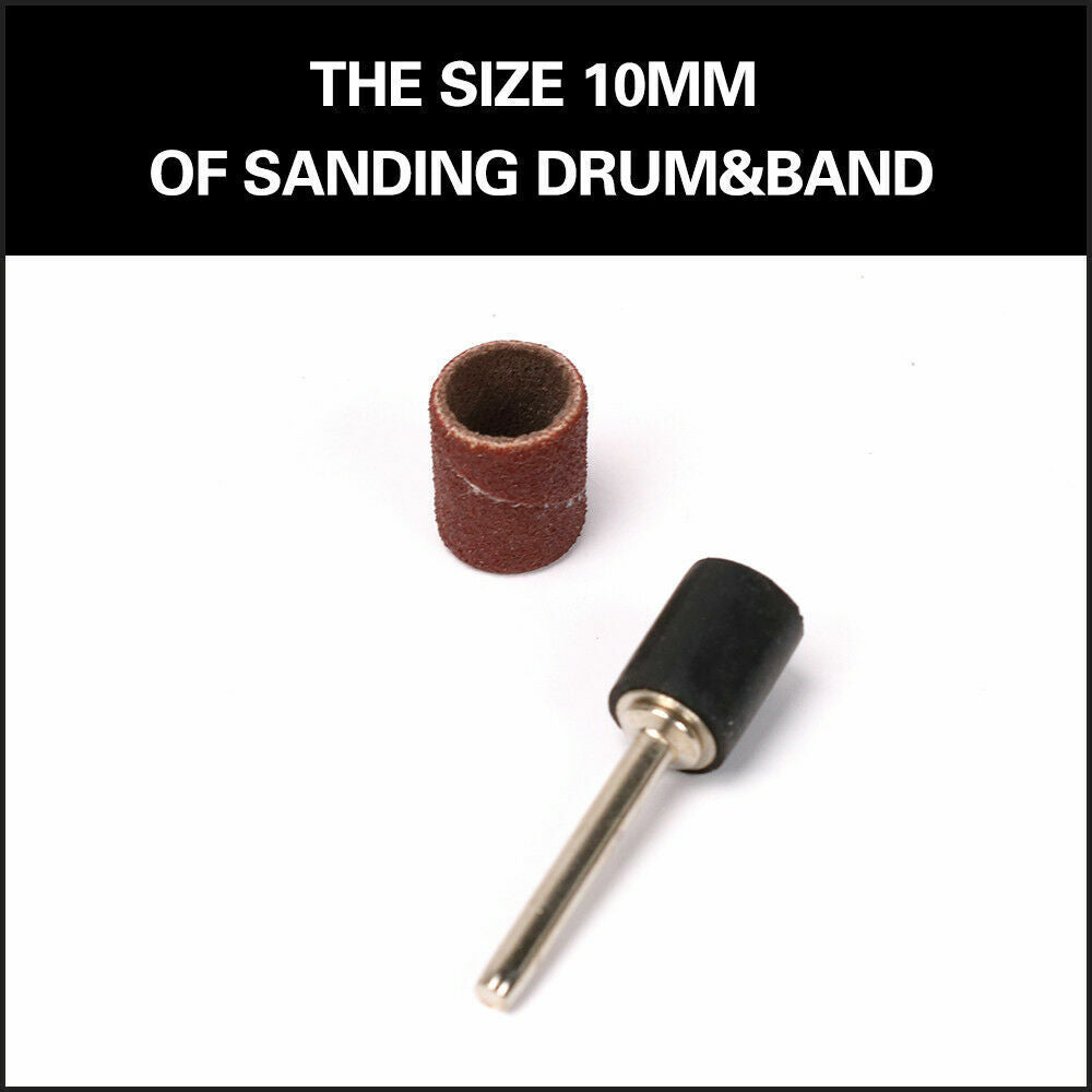 51Pc Sanding Bands Drum Sleeve Set 120 Grits Mandrel Dremel Rotary Kit 3Mm Shank