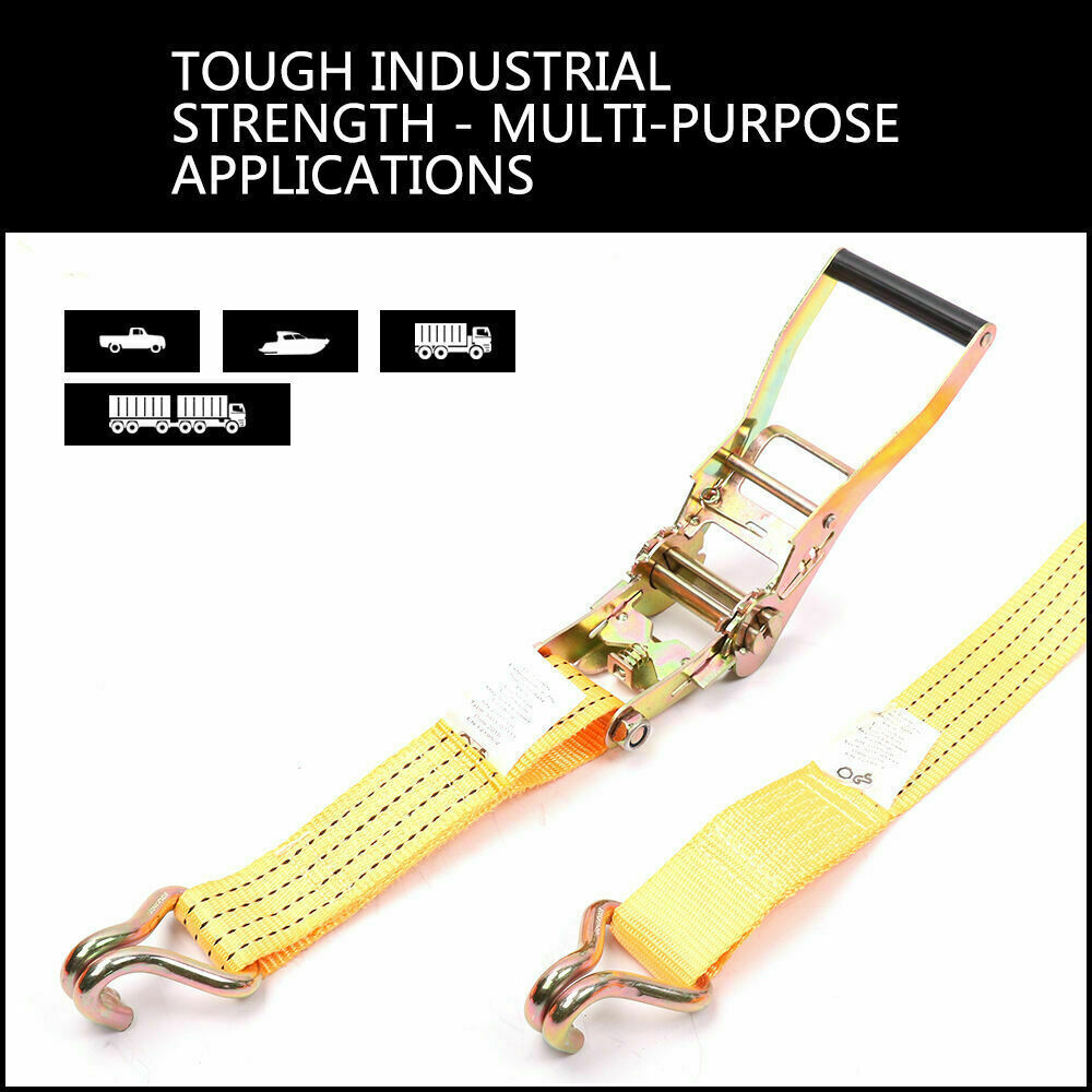 50Mm X 10M Tie Down Strap Heavy Duty Ratchet Straps Trailer Boat 2000Kg Loading