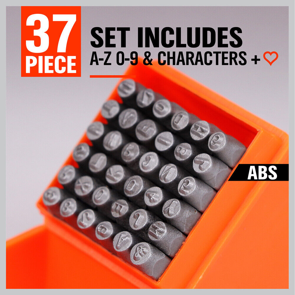 37Pcs Letter Number Stamp Punch Set Diy Hardened Ball Bearing Steel Tool 3Mm