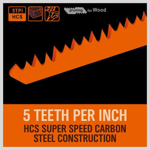 5Pc 9" / 240Mm Reciprocating Saw Blades 5Tpi Wood Timber Pruning Tool With Case