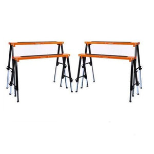 4Pc Mastercraft Sawhorse Metal Folding Non-Slip Surface Horse 120Kg Capacity