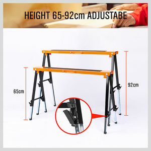 4Pc Mastercraft Sawhorse Metal Folding Non-Slip Surface Horse 120Kg Capacity