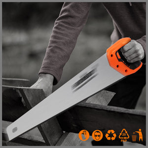 20" Hand Saw Sharp Cut Wood Plastic Cutting Heavy Duty Crosscut 600Mm Long