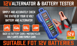 Digital 12V Alternator Battery Tester Car Load Automotive Voltage Check