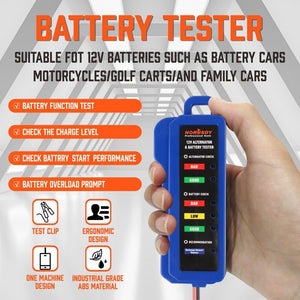 Digital 12V Alternator Battery Tester Car Load Automotive Voltage Check