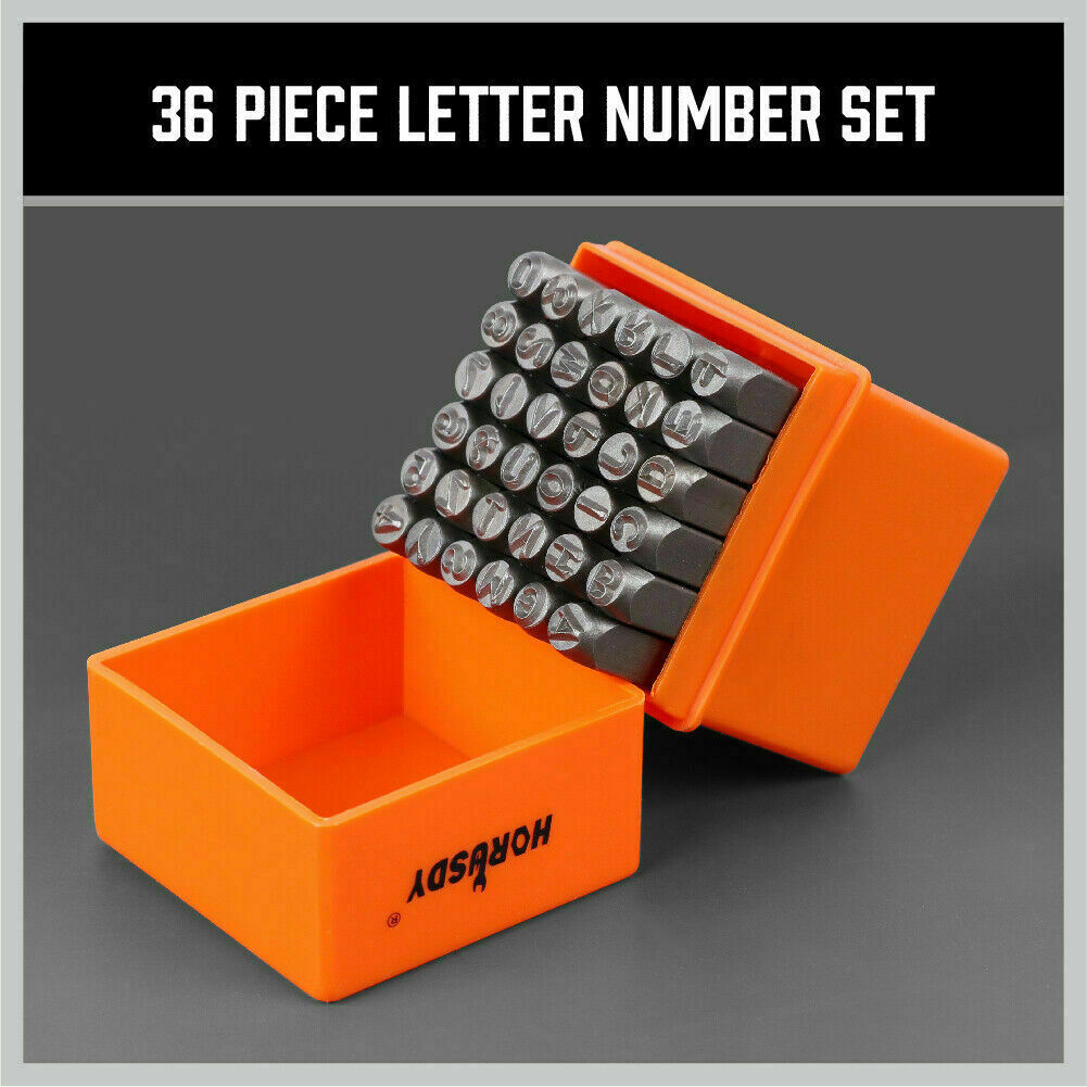 36Pc 6Mm Number & Capital Letter Stamp Set Punches Metal Plastic Wood Leather