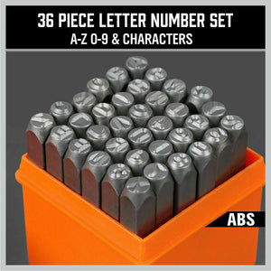 36Pc 6Mm Number & Capital Letter Stamp Set Punches Metal Plastic Wood Leather