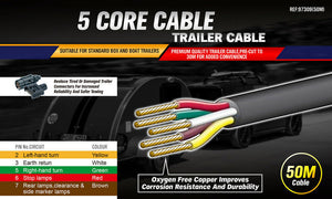 50M X Core Wire Cable Trailer Automotive Boat Caravan Truck Coil V90 Pvc