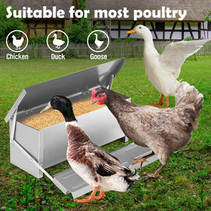 10Kg 12.5L Garden Farm Automatic Food Storage Box Stand Chicken Feeder Poultry