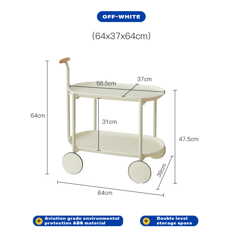 Movable Modern Trolley Small Unit Coffee Table Cart Storage Sofa Side With Wheels