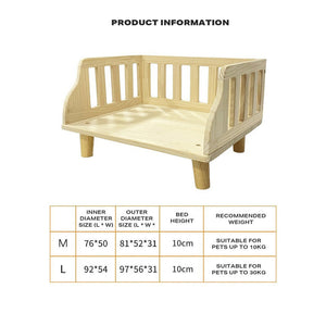 Solid Wood Pet Cat Dog Bed With Bedding