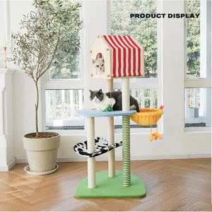 Farm Cat Climbing Frame Litter Scratching Post Tree