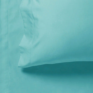 1000Tc King Size Bed Soft Flat & Fitted Sheet Set Aqua