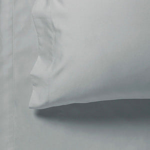 1000Tc Single Size Bed Soft Flat & Fitted Sheet Set Silver