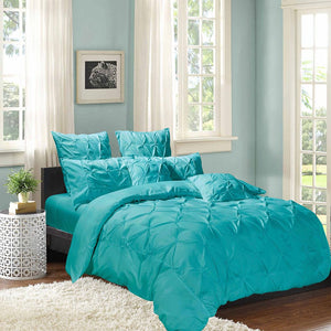 Diamond Pintuck Double Size Quilt/Duvet Cover Set - Teal