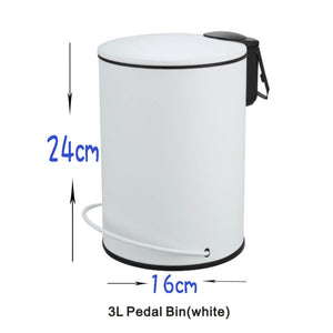 3L Soft Close Pedal Bin White