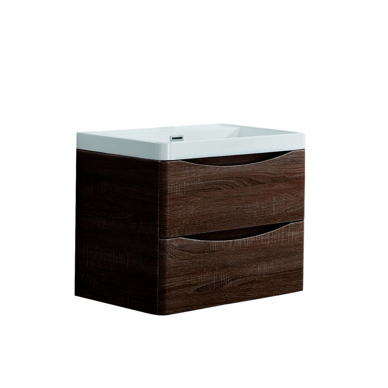 Ancona Wall Hung Bathroom Vanity 600Mm Rose Wood