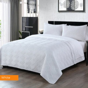 3 Piece Embossed Comforter Set King