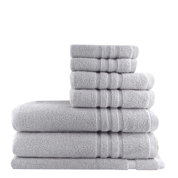 7Pc Classic Dobby Stripe Cotton Towel Set 650Gsm