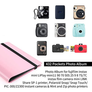 Lifebea 432 Pockets Photo Album For Fujifilm Instax Mini Camera, Polaroid Snap Pic-300 Z2300 Instant 2X3 Book 11 9 Evo 9