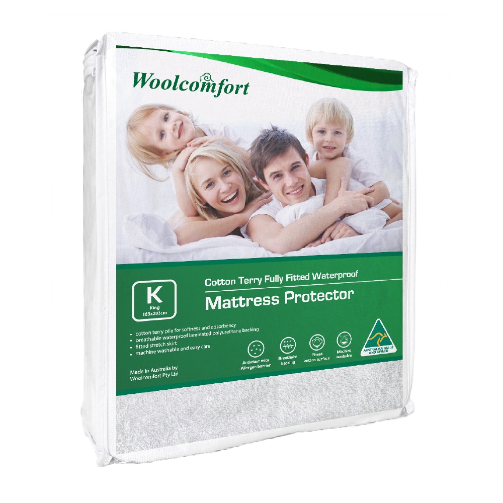 Woolcomfort Cotton Terry Fully Fitted Waterproof Mattress Protector