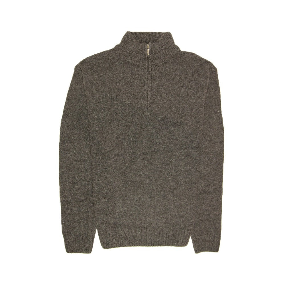 Jacksmith 100% Shetland Wool Half Zip Up Knit Jumper Pullover Mens Sweater Knitted