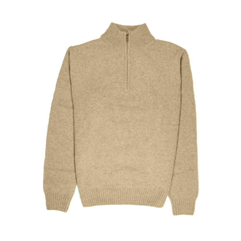 Jacksmith 100% Shetland Wool Half Zip Up Knit Jumper Pullover Mens Sweater Knitted