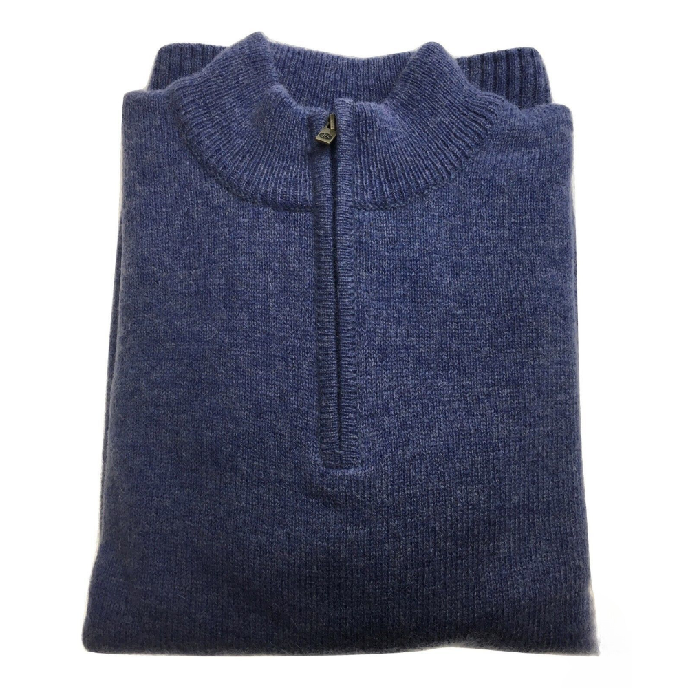 Jacksmith 100% Shetland Wool Half Zip Up Knit Jumper Pullover Mens Sweater Knitted