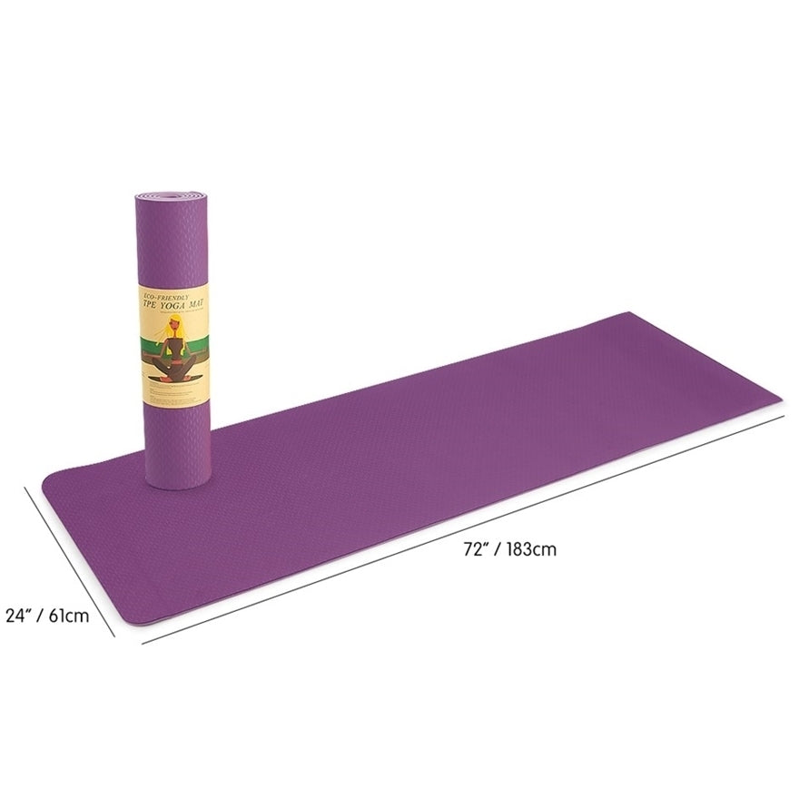 Yoga Mat Non-Slip Light Gym 1830X610x6mm Pilates Home Fitness Assorted Colours