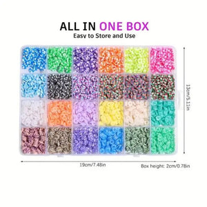 10800Pcs Clay Beads For Bracelet Making Kit 72 Colors Spacer Heishi Jewelry