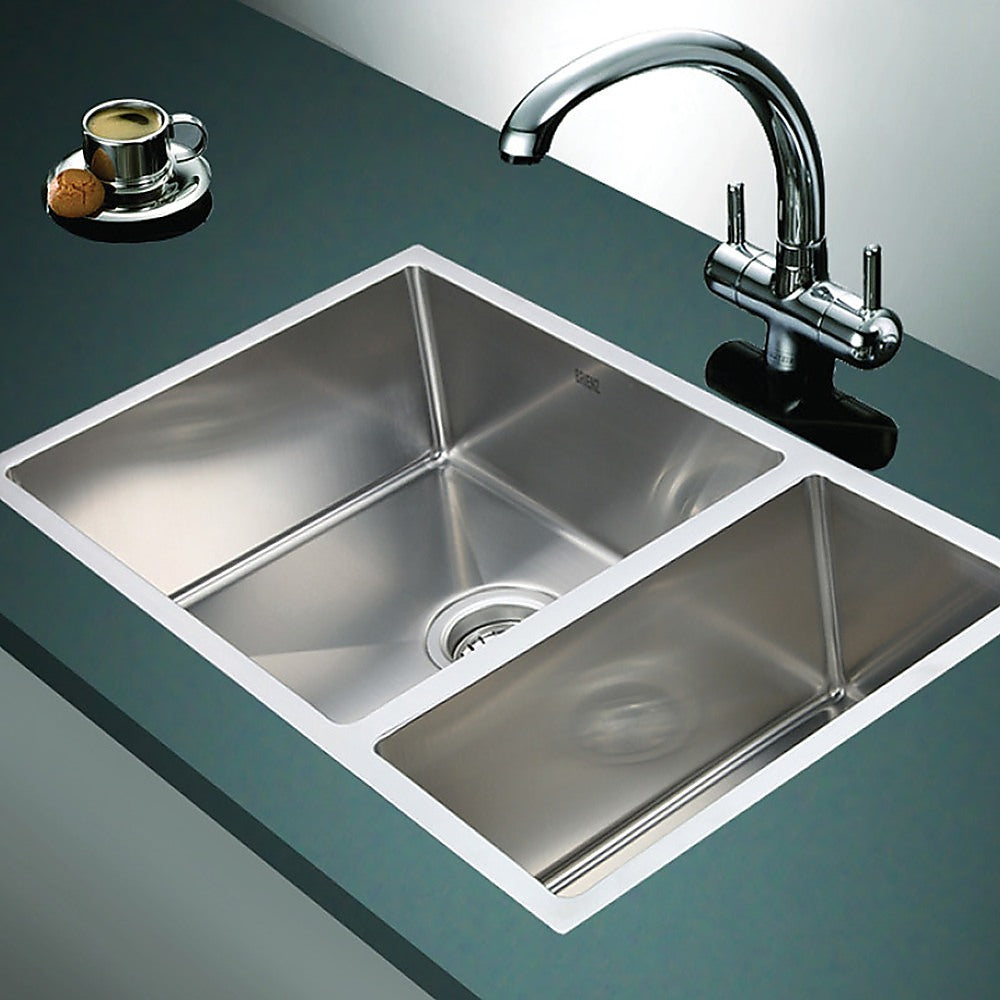 715X440mm Handmade Stainless Steel Undermount / Topmount Kitchen Sink With Waste