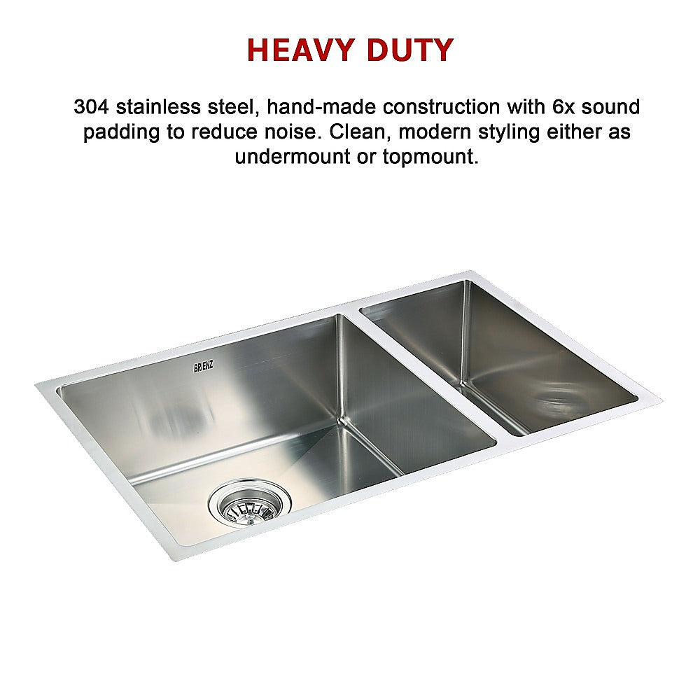 715X440mm Handmade Stainless Steel Undermount / Topmount Kitchen Sink With Waste