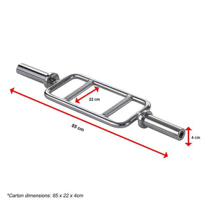 Chrome Olympic Tricep Bar Barbell Heavy Duty With Spring Collars