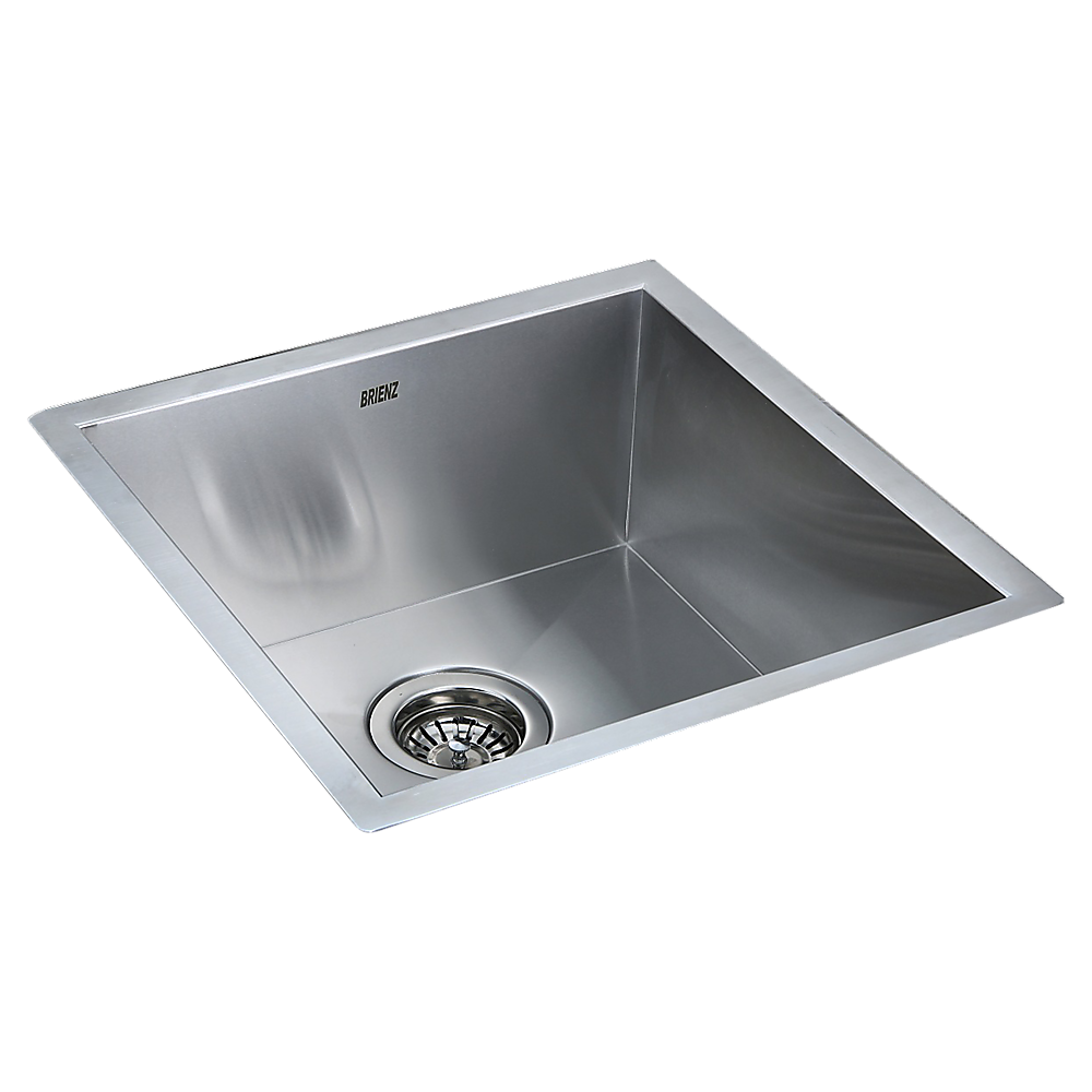 440X440mm Handmade Stainless Steel Undermount / Topmount Kitchen Laundry Sink With Waste