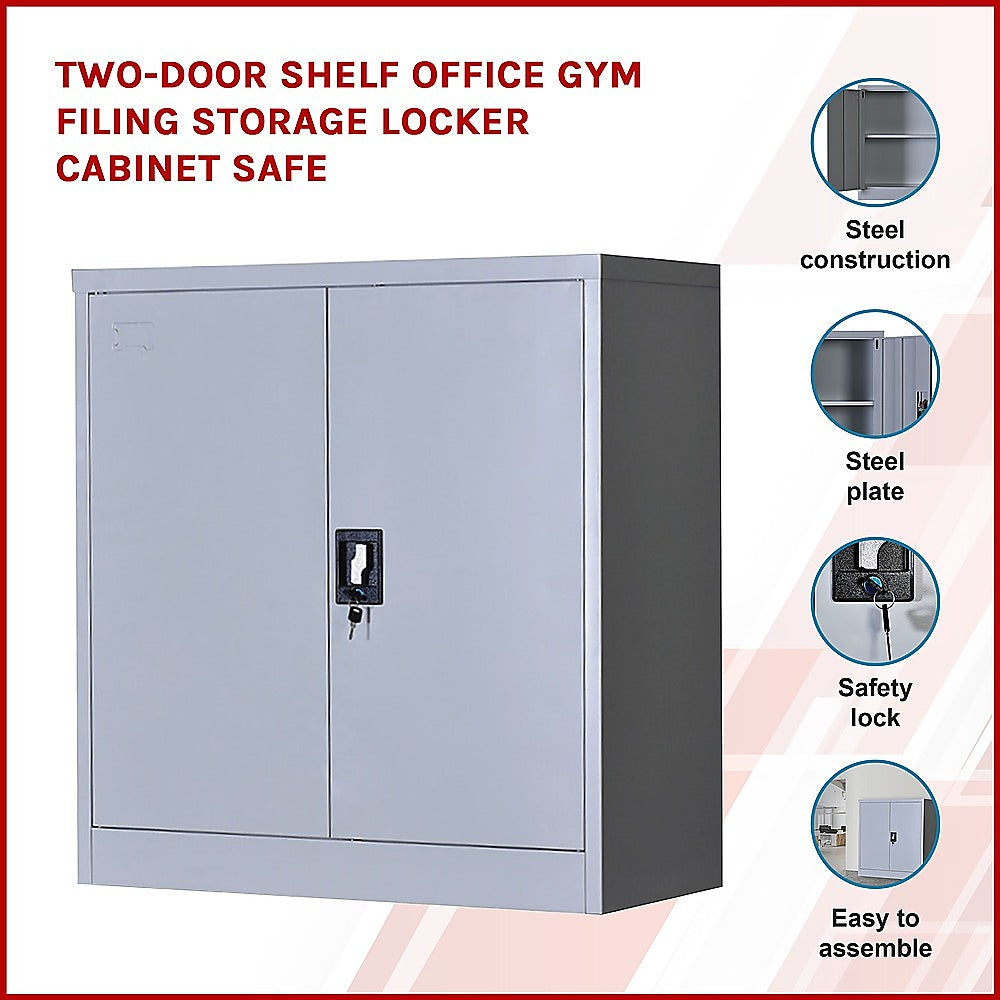 Two-Door Shelf Office Gym Filing Storage Locker Cabinet Safe