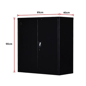 Two-Door Shelf Office Gym Filing Storage Locker Cabinet Safe