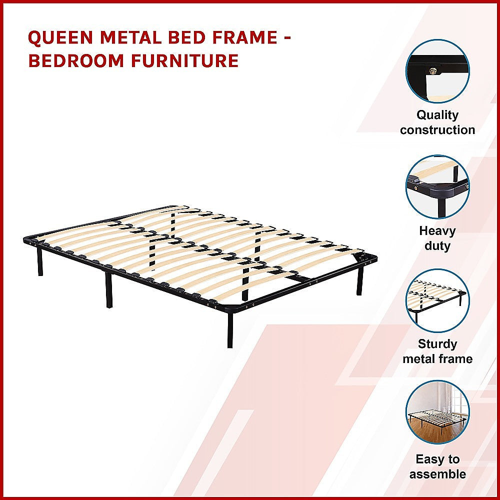 Queen Metal Bed Frame - Bedroom Furniture